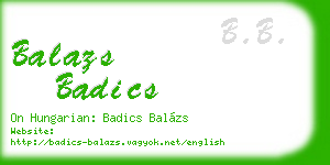 balazs badics business card
